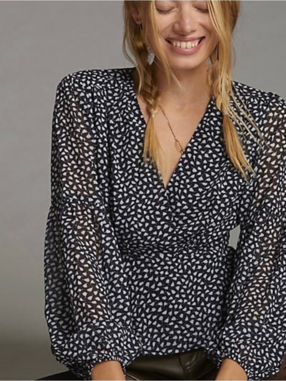 Porridge (Anthropologie) Puff-Sleeved Wrap Blouse